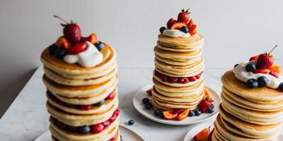 Vibrant Overhead View of Pancake Tower Creation photo