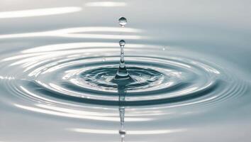 Water Droplet Splashing and Creating Ripples on the Surface photo