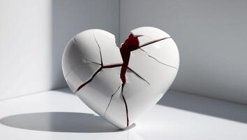 Broken Heart Concept with Cracks and Fractures photo