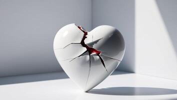 Broken Heart Concept with Cracks and Fractures photo