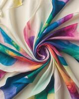 Abstract Colorful Swirl of Fabric Petals Artwork photo