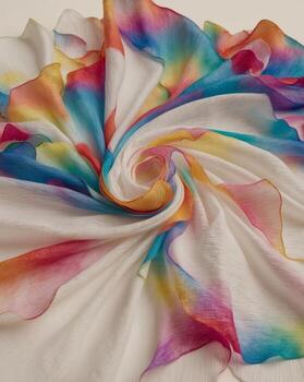 resumen vistoso remolino de tela pétalos obra de arte foto