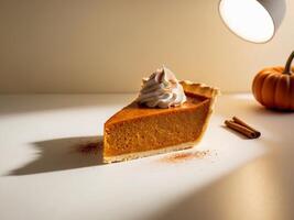 A Slice of Pumpkin Pie with a Flaky Crust photo