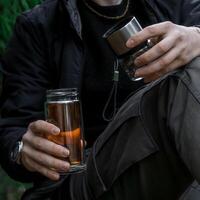 Enjoying hot beverages amidst natures beauty a truly serene and peaceful moment to cherish photo