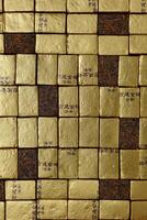 An Elegant Golden and Dark Square Pattern Designed Specifically for Modern Design Trends photo