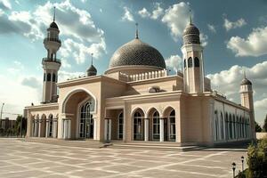 Grand mosque under a bright sky. photo