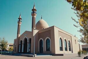 Modern mosque architecture, sunny day. photo