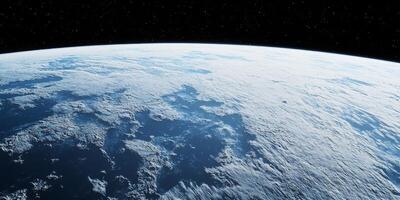 Neptune s Blue Atmosphere from Space Clouds and Stars photo