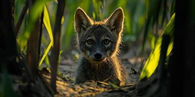 Dingo Pup in Outback Wildlife Portrait Australian Animal photo