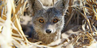 Black backed Jackal in Savannah Grassland Wildlife Photo