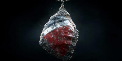 Decaying Orb Abstract Art Red White Black Hanging Texture 8k photo