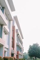 Medium-height office building with modern architecture, showcasing a clean photo