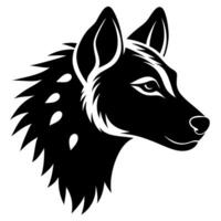 The wolf head is black and white on a white background vector