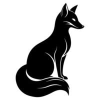 Black silhouette of a fox on a white background vector