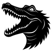 A crocodile head with its mouth open vector