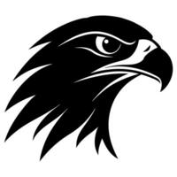 An eagle head is shown in black and white vector