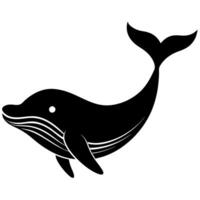 A whale is shown in black and white on a white background vector