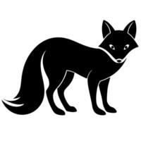 Black silhouette of a fox on a white background vector