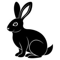 Black and white silhouette of a rabbit vector