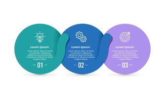 Three circle infographic showing business information. Presentation, Infographic, Data and Strategy. vector
