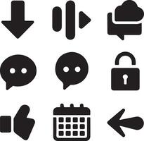 Essential Flat Logo Icons for Business Use vector