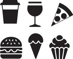 A set of flat icon with first food vector