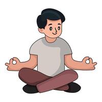 illustration of Father meditating vector