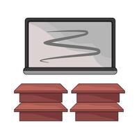 whiteboard with classroom tables illustration vector