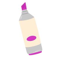Marker, drawing tool. Open liner, felt tip pen for writing, sketching. Art stationery, supplies with cap removed. Flat graphic illustration isolated on white background vector