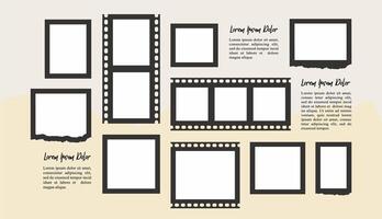 abstract photo frames and digital photo wall template vector