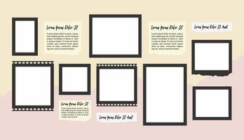 Collage grid photo effect vector