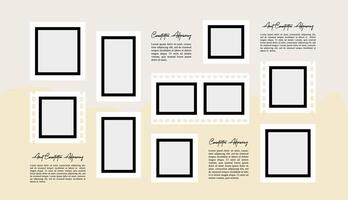 Blank collage frame template for photos and images vector