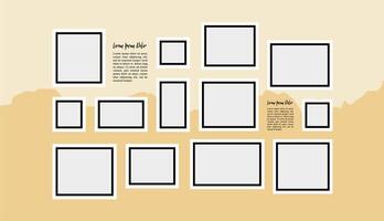 comics page grid layout abstract photo frames and digital photo wall template vector