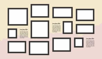 grid layout abstract photo frames template vector