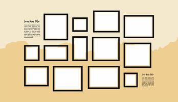Collage photo effect with text template vector