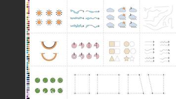 architecture site analysis icon element drawing graphic flat isolated architecture element line sun wind sound vector