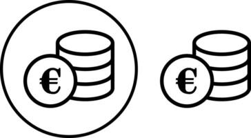 The Stacks of Euro Coins icon stands out on a transparent background. illustration, EPS file. It is easy to edit, resize and color it.Icons for business, web design, and infographics. vector