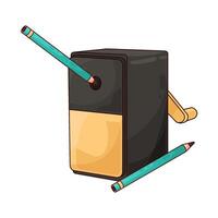 two pencils and sharpener illustration vector