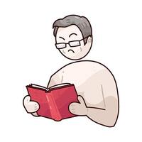 Illustration of Father reading a book vector