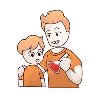 Illustration of Father helping with a science experiment vector