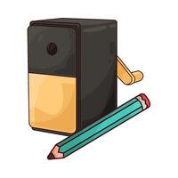pencil and sharpener illustration vector