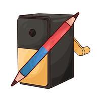 illustration of sharpener and pencil vector