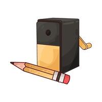 illustration of pencil and sharpener vector