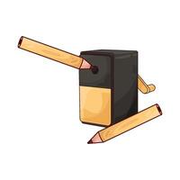 illustration of pencil with sharpener vector