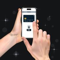Mobile Payment in Action Secure Card Payment on Screen vector