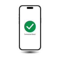 Transaction Complete Mobile Screen Displaying Payment Success vector