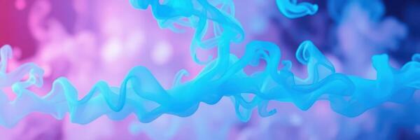 Colorful blue smoke swirls create a captivating abstract design with vibrant hues in a mystical atmosphere photo