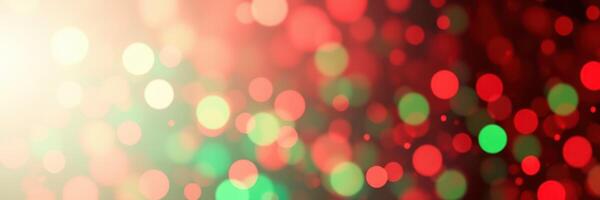 Vibrant bokeh lights in red and green create a festive atmosphere during the holiday season photo