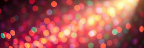 Colorful bokeh lights create a vibrant atmosphere in a festive celebration at nighttime photo