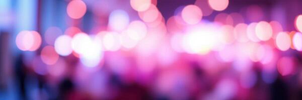 Vibrant city nightlife filled with colorful lights, creating a lively atmosphere in the evening hours photo